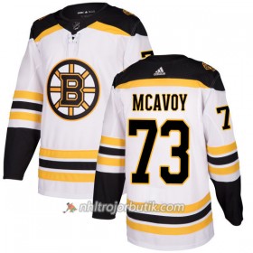 Män Ishockey Boston Bruins Tröja Charlie McAvoy 73 Adidas 2017-2018 Vit Authentic